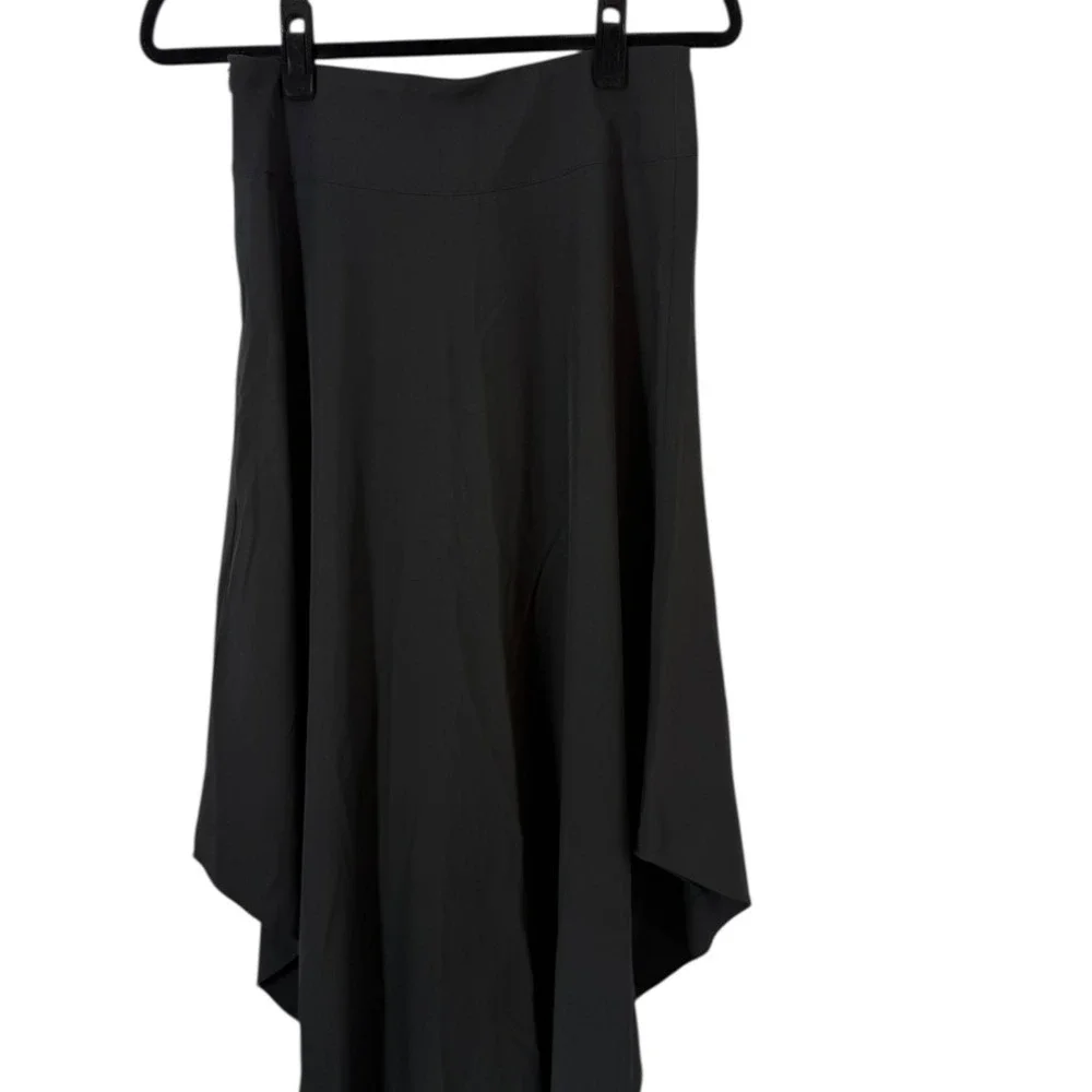 Halara NWT Black High Waisted Asymmetric Hem Draped‎ Midi Skirt Size Small